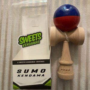 SUMO SWEETS KENDAMA ROMANIA RED HALF SPLIT BLUE - CUSHION 8 SIGNATURES NEW